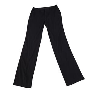 Men’s Black Tailored Slim‑Leg Flat‑Front Trousers Structured Waistband 32x34